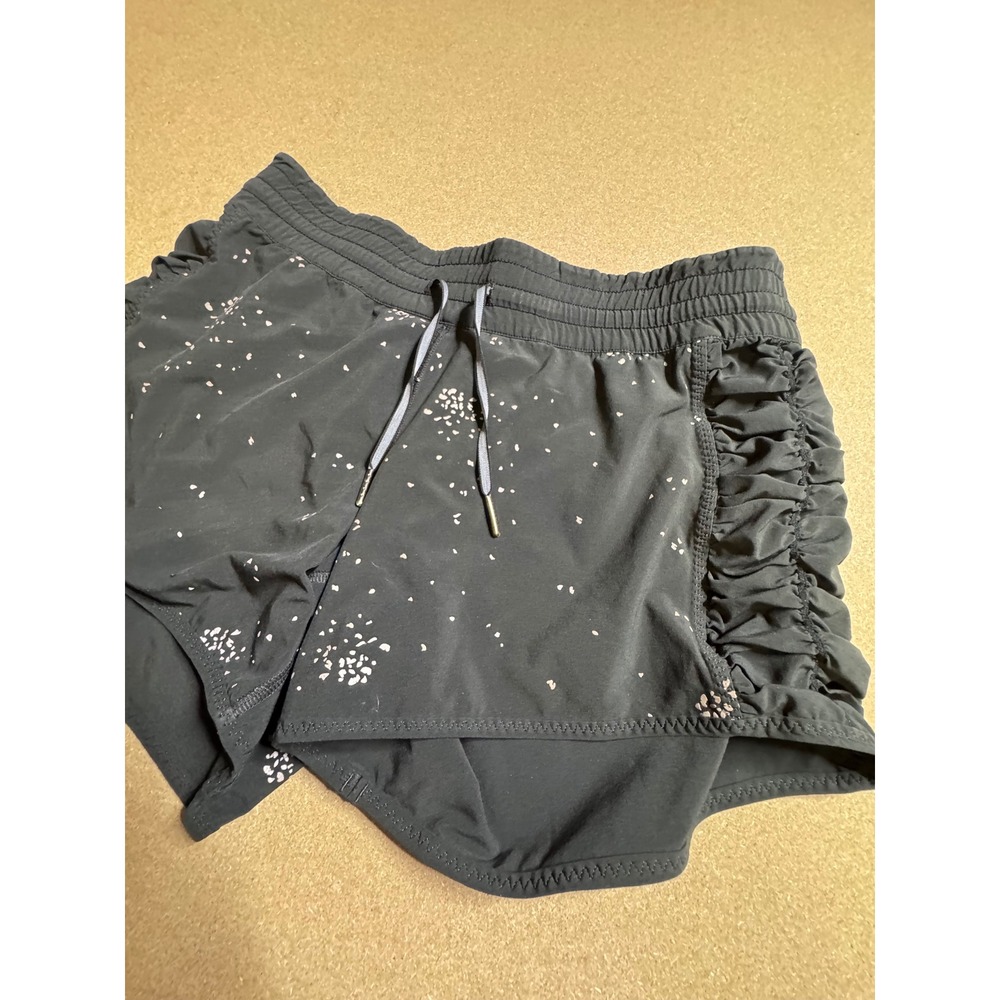 Lululemon Confetti Print double Side Running Shorts Grey Womens